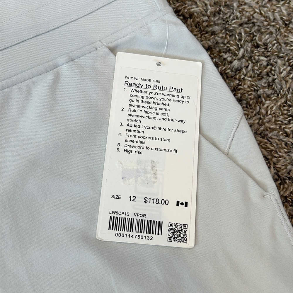 Lululemon Ready To Rulu Pant in Vapor NWT - Picture 5 of 6